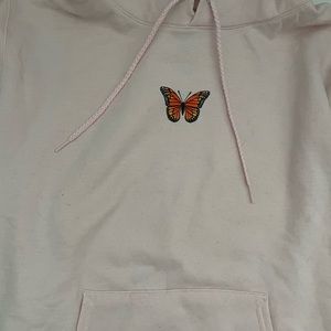 Men’s Pink Butterfly Artist Union Hoodie Size Small